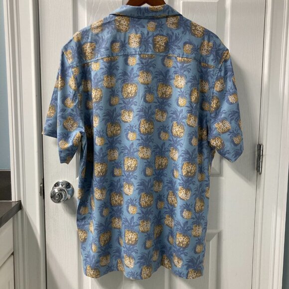Tommy Bahama 100% Silk Pineapple Hawaiian Shirt Size Large - Picture 6 of 8